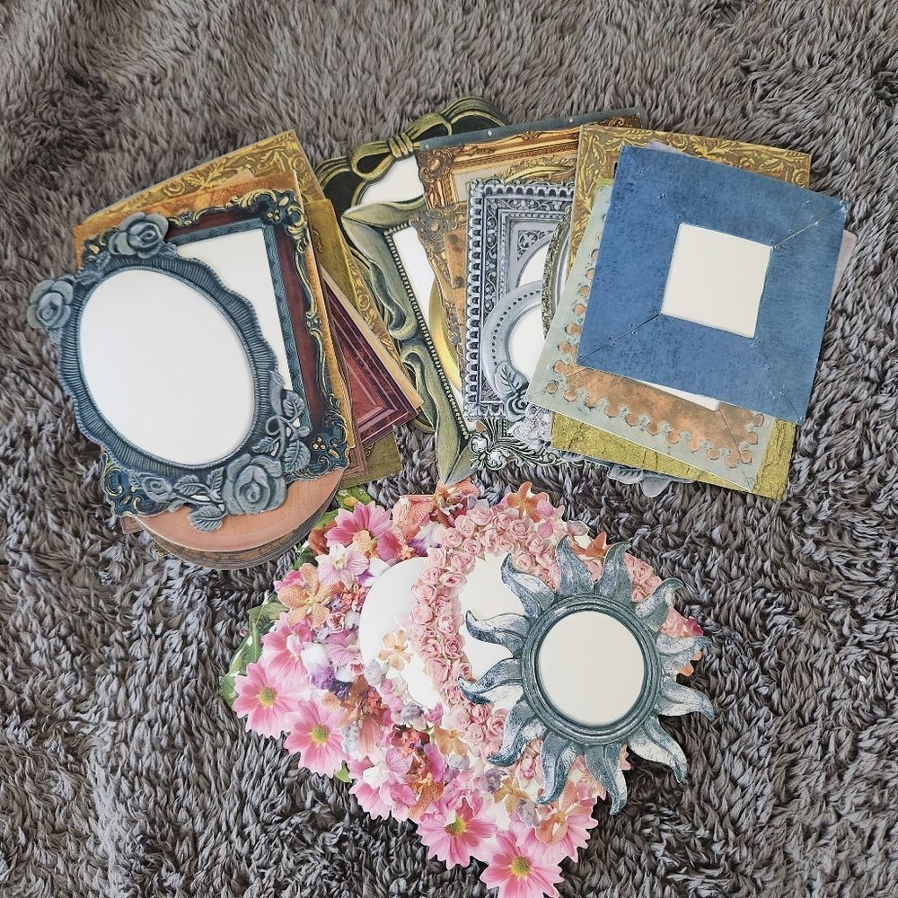 Bundle Scrapbook Crafting Diecut Photo Frames Various Shapes & Sizes 36 Diecuts